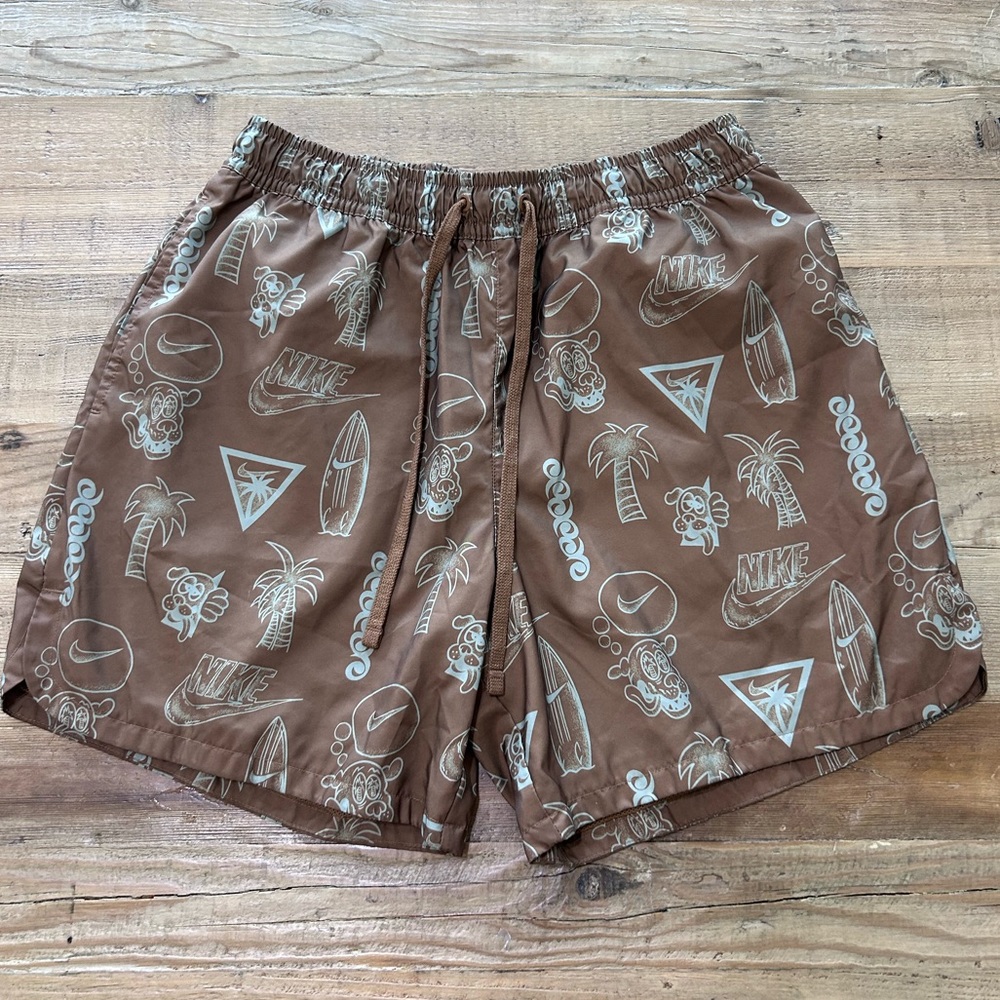 Nike Woven Flow Shorts Beach Pattern Blue Mens Size M